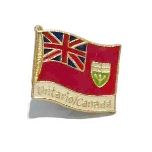 Canada Ontario Red Ensign Flag Enamel Pin Lapel World War 1 Veteran Military WW1